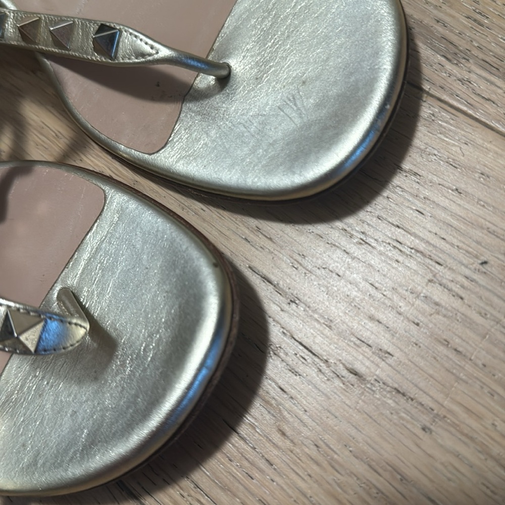Valentino Metallic Gold Sandals - Picture 6 of 8